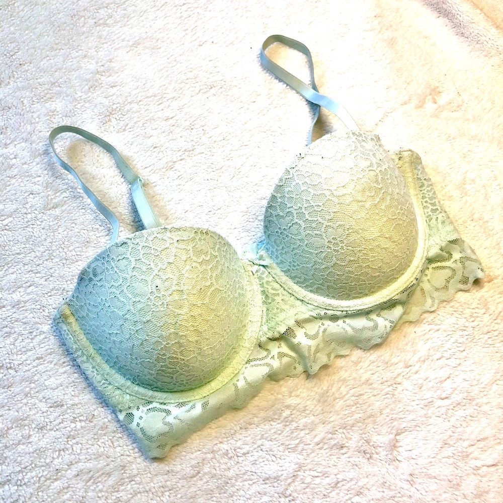 Aerie Mint Green Lace Quick Fixes Bra 34D